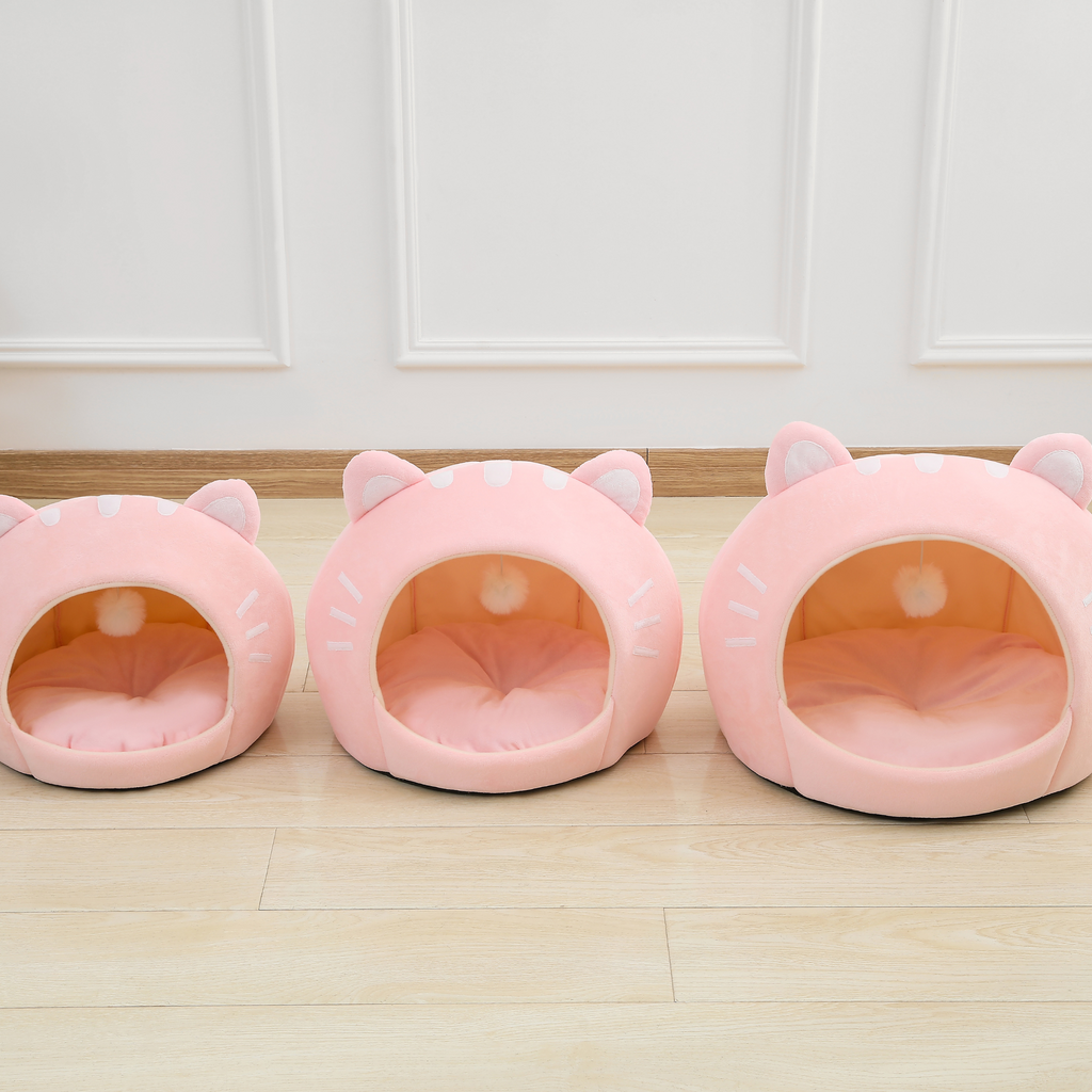 Pink Cat Shape Cat Bed House