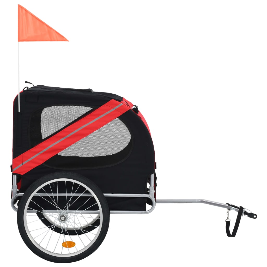 vidaXL Pet Bike Trailer Foldable Dog Bicycle Carrier Dog Buggy Cart for Bike