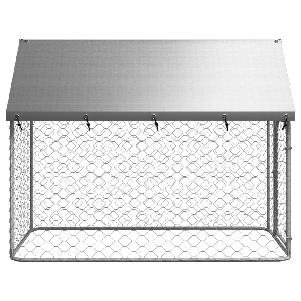 vidaXL Outdoor Dog Kennel Dog Pen Pet Crate Kennel Playpen House with Roof