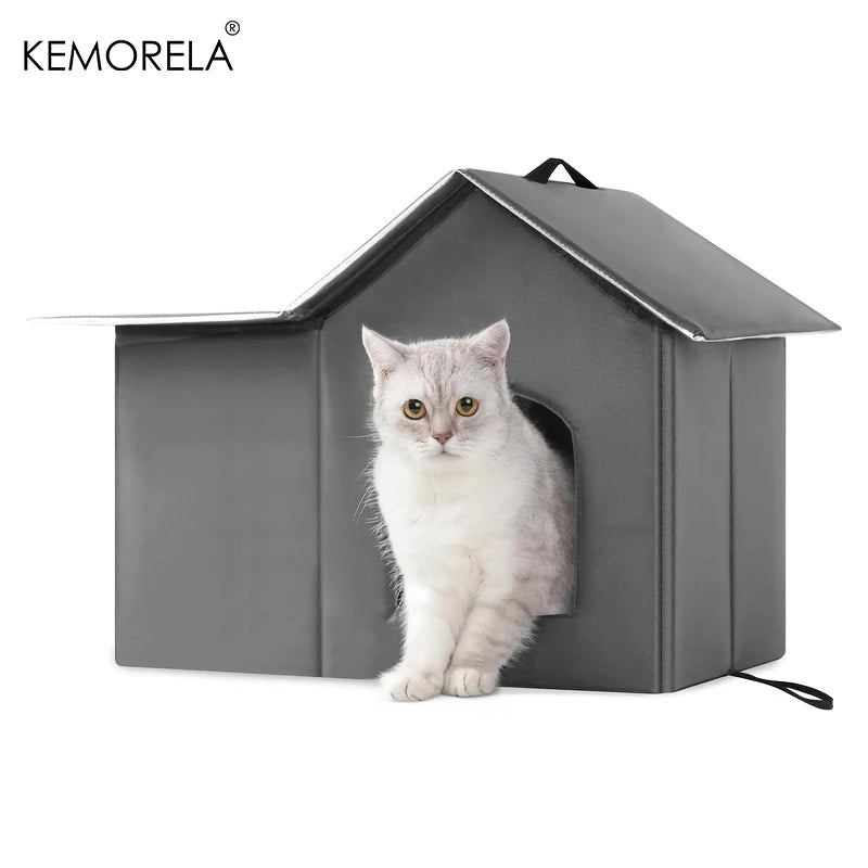 KEMORELA Outdoor Stray Cat House Weatherproof And Heat-Insulated Suitable For Kitten And Puppies Outdoor Cat Bed For Winter