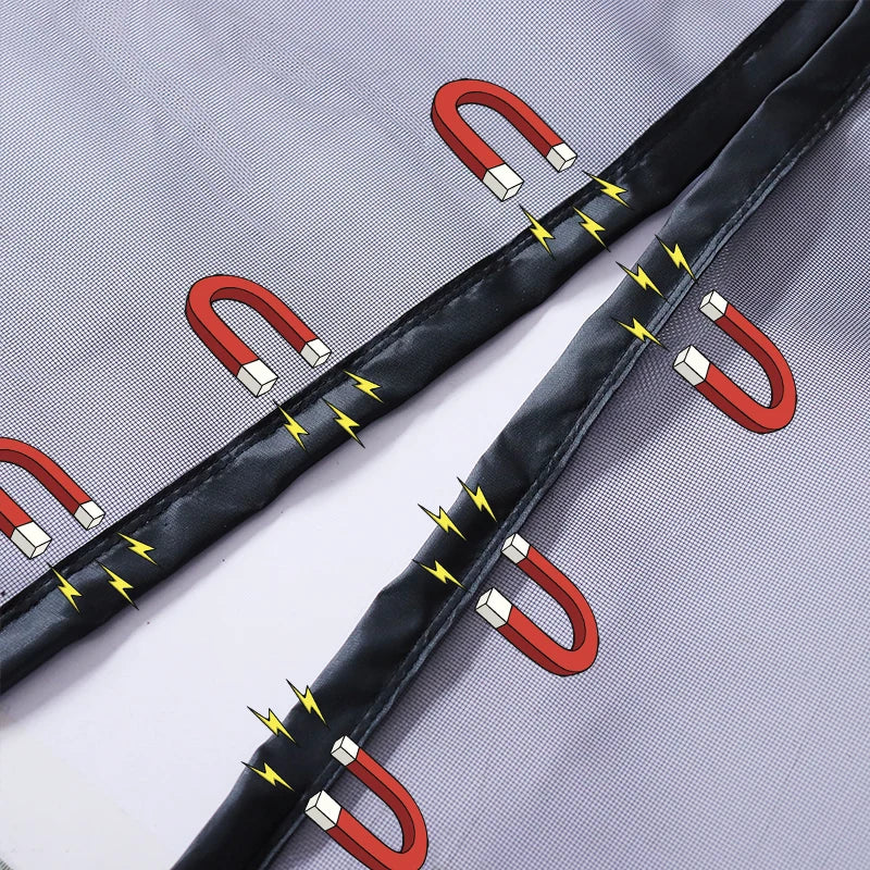 TYMF Black Magnetic Window Mosquito Net Screen Customized size Fiberglass Mesh Insect Removable Washable Pet Door Touring Car