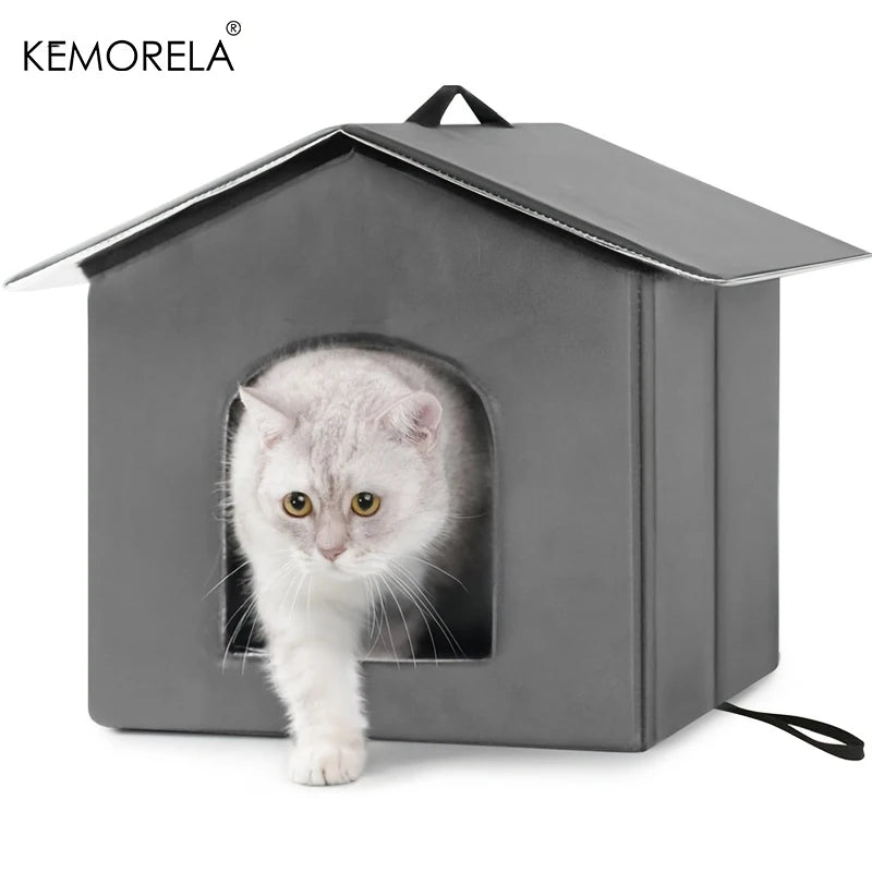 KEMORELA Outdoor Stray Cat House Weatherproof And Heat-Insulated Suitable For Kitten And Puppies Outdoor Cat Bed For Winter