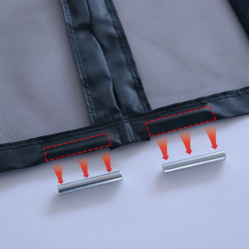 TYMF Black Magnetic Window Mosquito Net Screen Customized size Fiberglass Mesh Insect Removable Washable Pet Door Touring Car